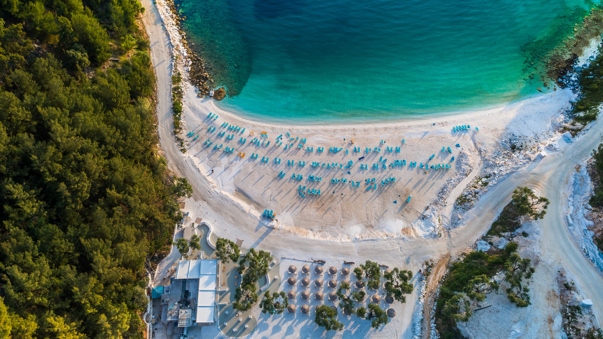 Porto Vathy Marble Beach in Thassos Island Greece