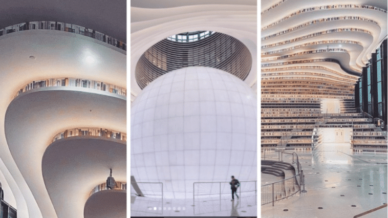 Снимки: tianjinbinhailibrary/Instagram